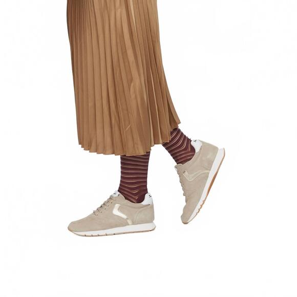 NEW VOILE BLANCHE women\'s julia suede sneaker in metallic/ slate silver